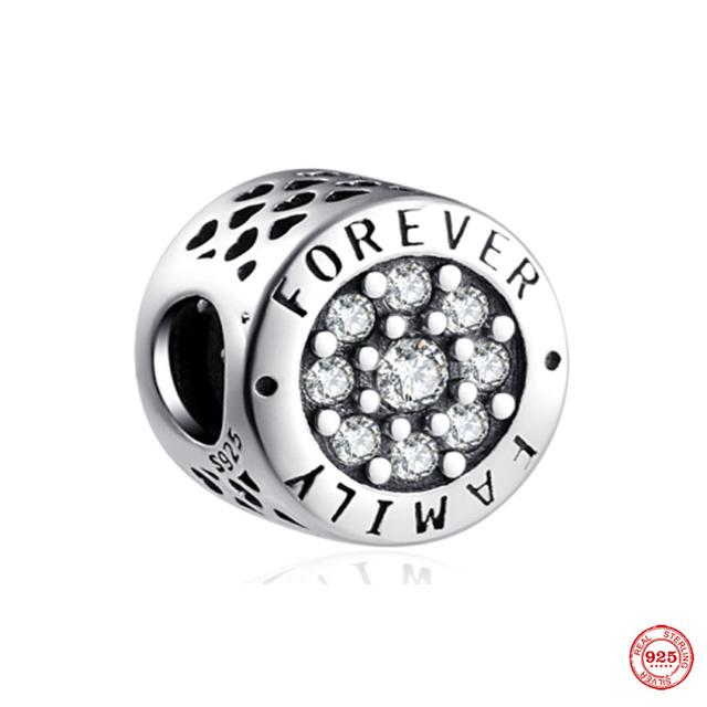 Kjøp 925 Silver Europe Bead Pink Love Pendant Mom Dangle Family