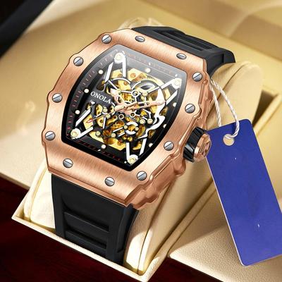 New Top Brand Fashion Automatic Mechanical Watch Men's Luminous Silicone Tape Waterproof Luminous Men's Wrist Watch