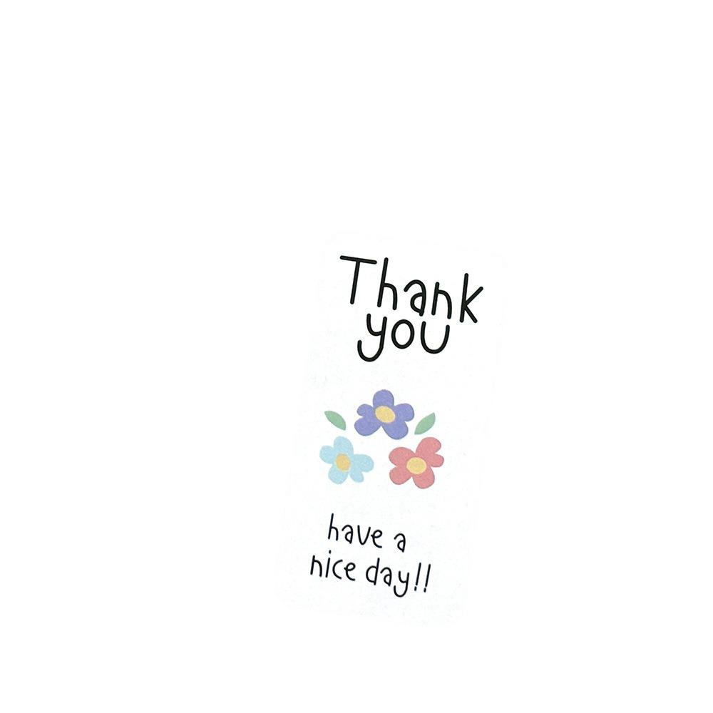 Cute Oval Thank You Stickers for Gift Box Sealing - 100pcs/bag