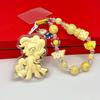 2026 Year of the Horse Wealth Charm Cute Gold Phone and Bag Lanyard with Cartoon Sticker Gift