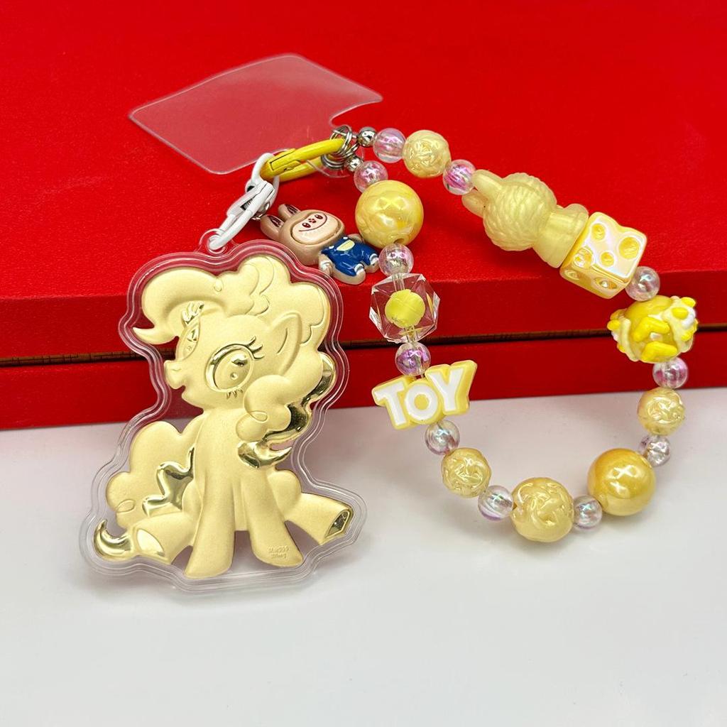 2026 Year of the Horse Wealth Charm Cute Gold Phone and Bag Lanyard with Cartoon Sticker Gift