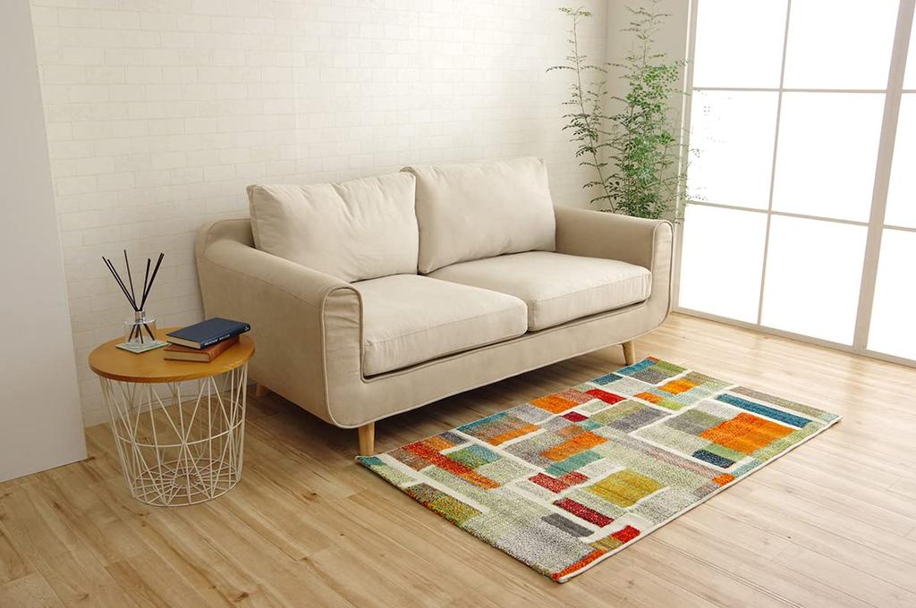 IKEHIKO Rectangular 80 x 140 Antibacterial and Wilton Rug, Carpet, "Eden," Rug, Approx. cm, Red, Odor-Deodorizing, Durable, Weave, #2334409