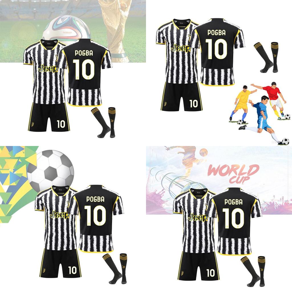 2324 Juventus Home Jersey Set With Socks 10 Polyester Fiber Fabric Children And Adult Sizes