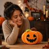 Halloween Pumpkin Plush Stuffed Animal Decoration for Party Favors and Festive Fall Home Decor