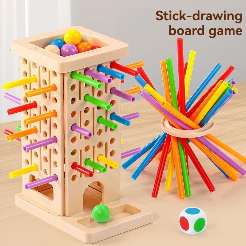 Fun 3In1 Wooden Stick Tower Game, Arithmetic Early Education Montessori Toys, Thinking Training Parent-Child Interactive Toy