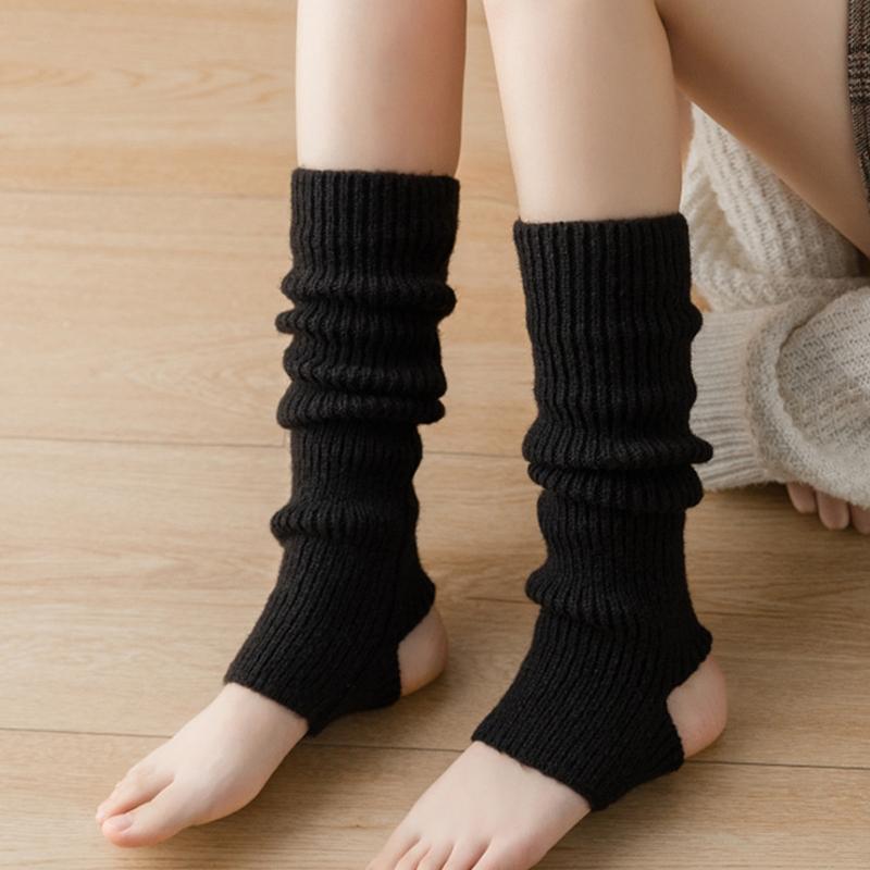 Unisex Knitted Boots Socks Soft Crochet Long Stockings Toeless Leg Warmers for Dance Knee for Protection Foot Cover