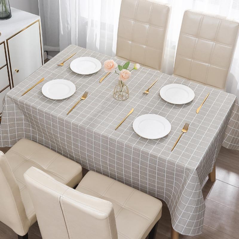 Plaid Waterproof Oil-proof Tablecloth Washable Dust-proof Table Mat Nordic Ins House Tee-table Simple Children Desk New Fashion