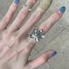 Silver Alloy Floral Rings Portable Comfortable Fit Sturdy Metal for Daily Outfit Accessories