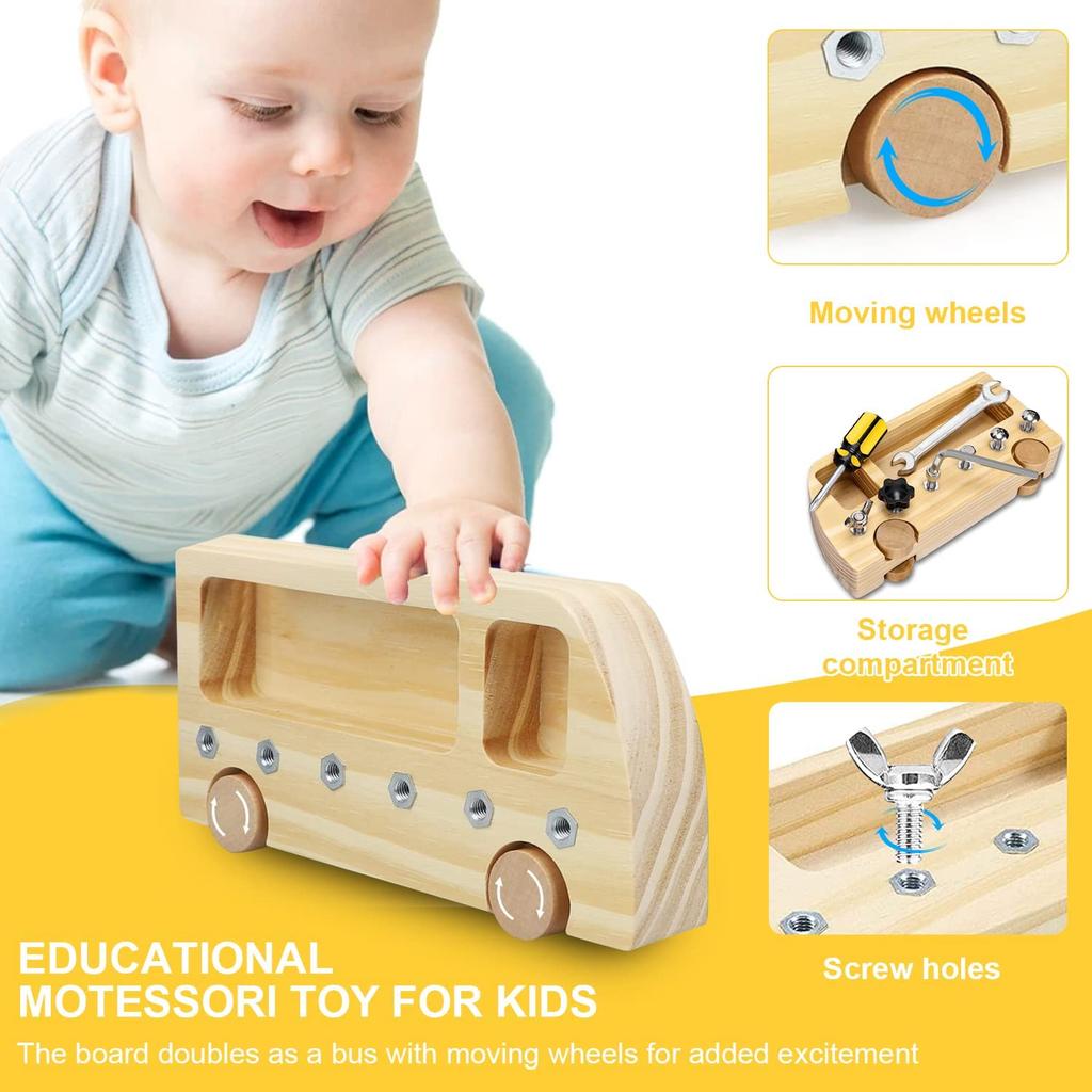 10 Adet Çocuklar Ahşap Montessori Tornavida Tahtası Seti, Çocuklar için Gerçek Araçlar, Çocuklar için Temel Beceriler Eğitim Duyusal eğitici oyuncak Bebekler Okul Öncesi