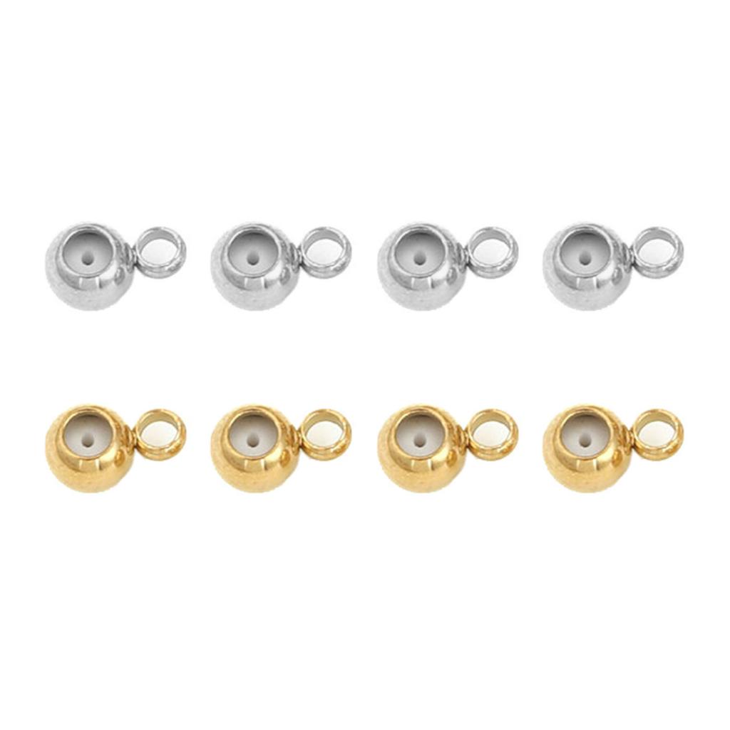 Set of 20 Silicone Plug Stopper Bead Spacer Beads for Necklaces and Bracelets Stainless Steel Jewelry Positioning Beads