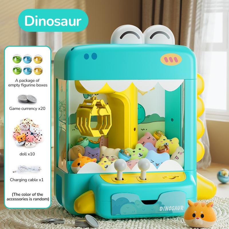 

Dinosaur Claw Machine for Kids Animal Doll Machine Toy for Kids Mini Cartoon Claw Crane Machine Home Doll Grasping Machine Gifts зелёный