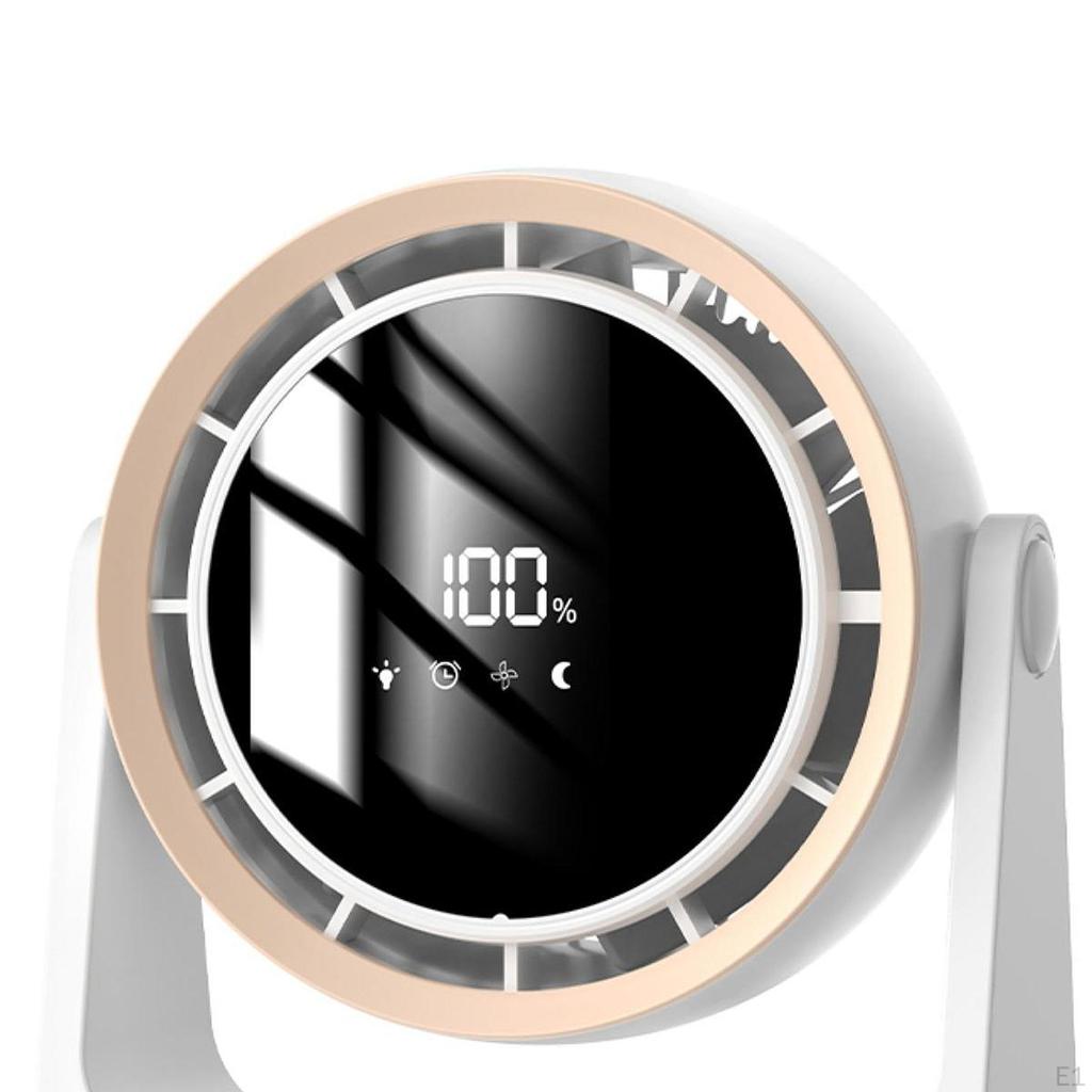 90° Tilt Head Hangable Table Fan Desk USB Rechargeable Quiet Desktop Travel for