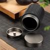 Black Ceramic Storage Jar Vertical Pattern Tea Can Alloy Double Lid Candy Box Kitchen Food Storage Container Home Decoration New