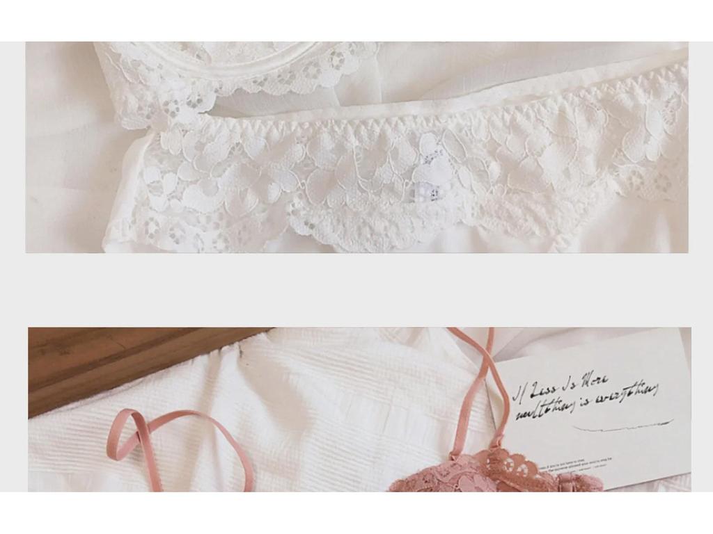 French Lace Embroidered Underwear Set: Soft Half-Cup Bra with Underwire & Cotton, Perfect for All Bust Sizes