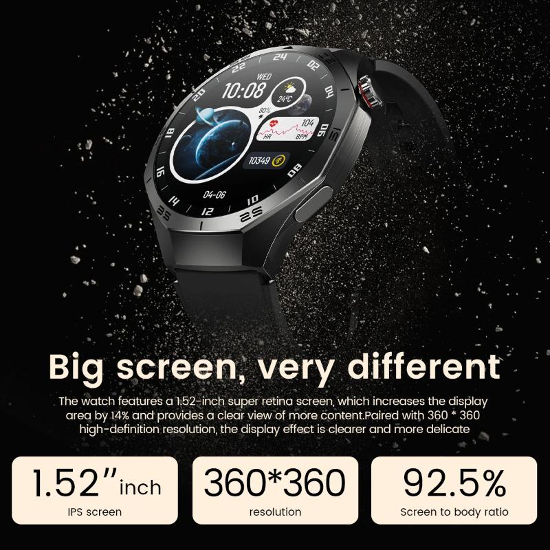 2025 Nouvelle Montre Connectée Homme Tracker GPS Écran AMOLED HD Fréquence Cardiaque Appel Bluetooth NFC Étanche Sports Extérieur Fitness Montre Connectée