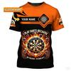 3D Print Cool Flame Design Dart T-shirt For Men Custom Your Name Training And Leisure Tee Shirt Round Neck Short Sleeve 2026