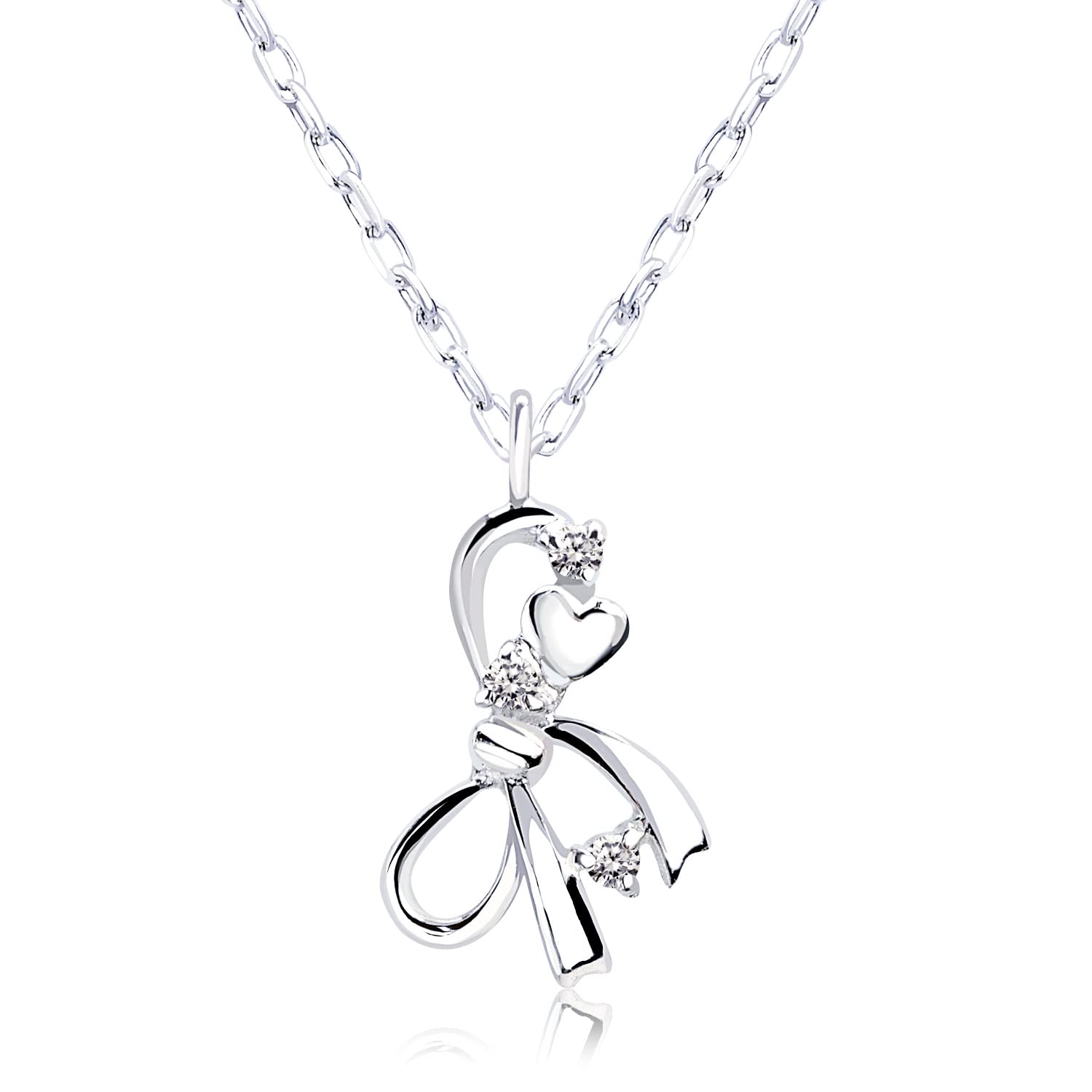 

Sears Ribbon Necklace in 10K White Gold with Diamond Women s 0.01ct (sp51-0004-wg)