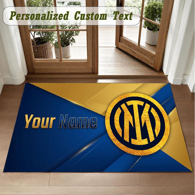Crystal Velvet Square Rug Custom NameInter Milan Pattern Non Slip Home Floor Decor Rug