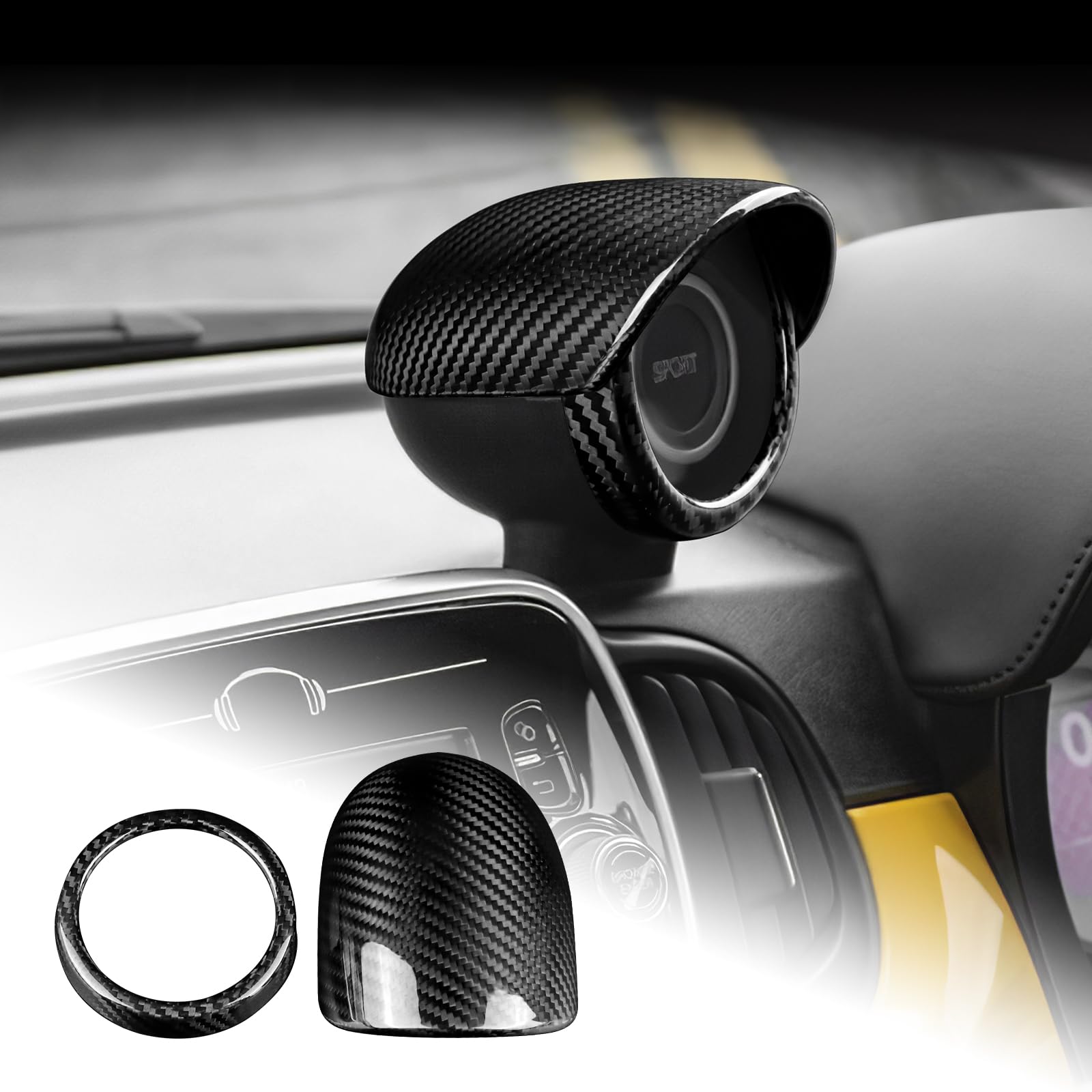 

AIRSPEED Real Hard Carbon Fiber Interior Accessories for Abarth 595 595C Abarth 695 Custom Turbo Trim Cover with Boost and Includes Drive 2012-2023 / чёрный