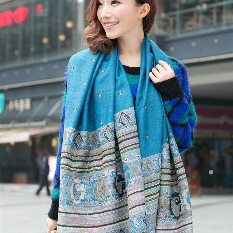 Scarf Spring and Autumn Jacquard Long Scarf Women's Summer Air Conditioning Fringed Shawl Cashew Nut Scarf Scarf