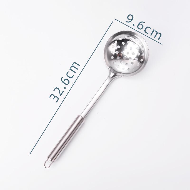 Stainless Steel Slotted Skimmer Ladle for Frying and Straining Noodles and Dumplings