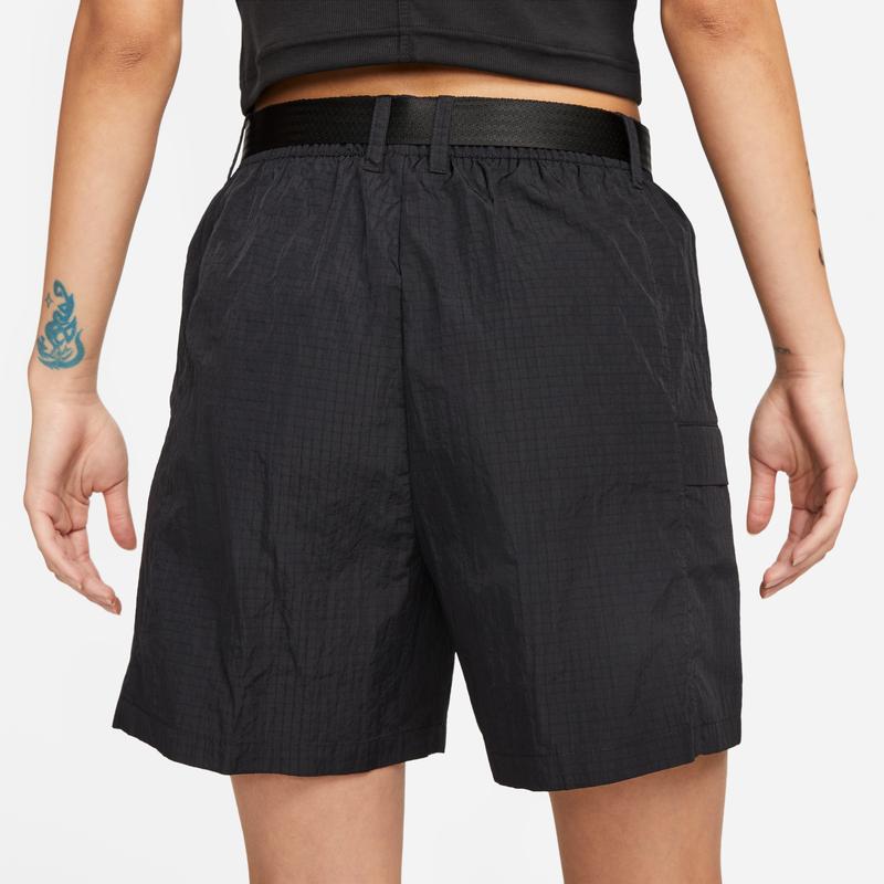 Nike Sportswear City Utility Solid Logo Casual Mid-Rise Shorts Women Shorts Black DV8045-010