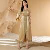 Womens Muslims Abaya Dress V Neck Long Sleeve Abayas Dress Islamic Full Length Kaftan Daily Casual Dress Gifts