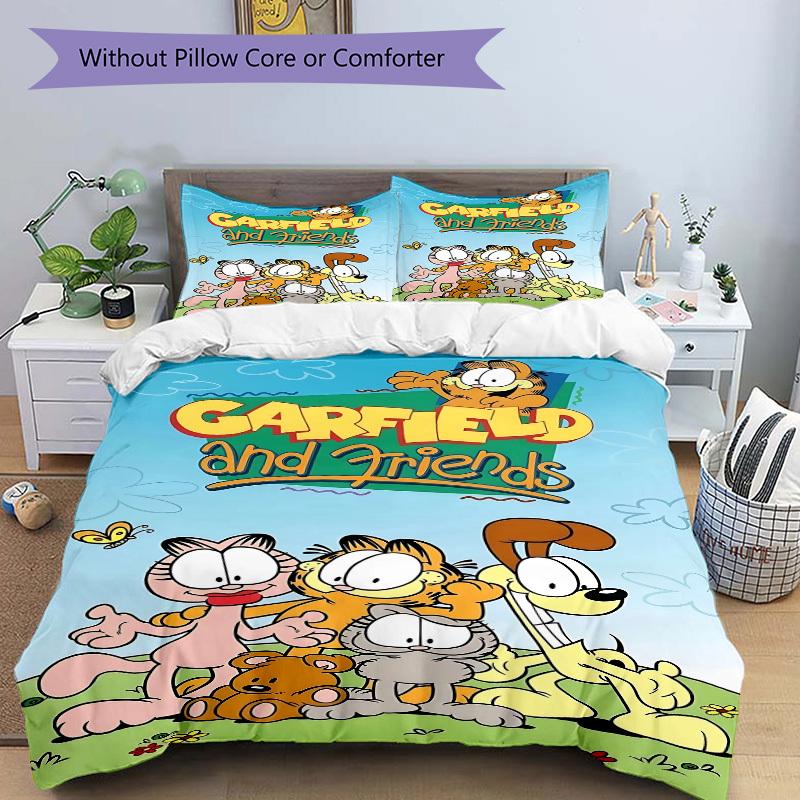 3pcs Garfield Bedding Set. Soft and Comfortable with No Core Included (1x Duvet Cover + 2x Pillow Covers) yy251031080