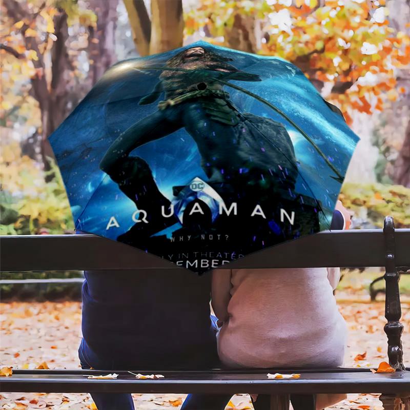 Aquaman Ocean Kingdom Saga Folding Umbrella Umbrella Suitable For All Seasons Travel Umbrella Outdoor Travel