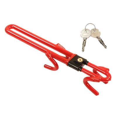 Car Steering Wheel Lock Heavy Duty Length Adjustable Clamp Double Hook Locks Anti Theft Car Device with 2 Keys