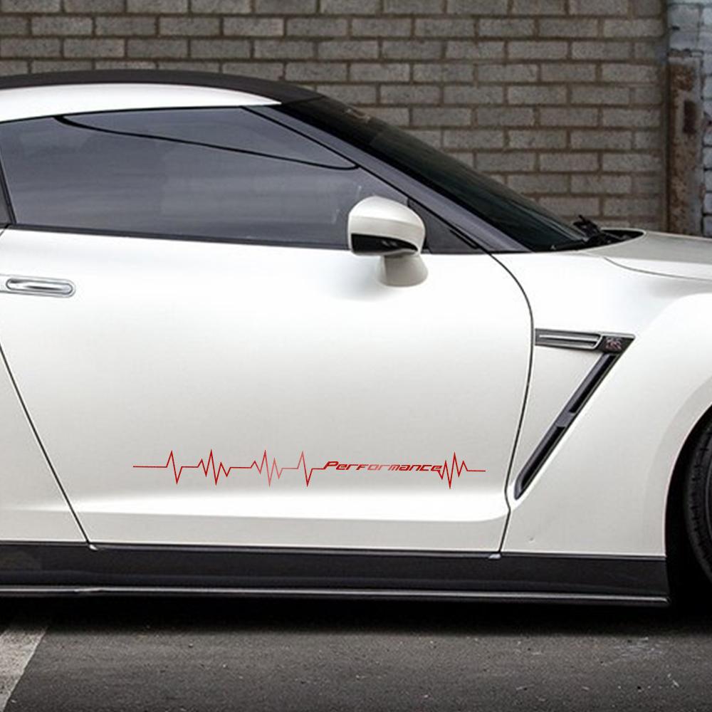 Reflective Performance Heartbeat Line Sticker Car Windshield Windscreen Bumper Hood Decor Decal Auto Car bodywork Decoraion