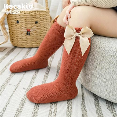 0-7T Summer Mesh Children Girls Socks Cotton Bow Solid Girl For Baby Sock Fashion Princess Clothes Accessories 2023 New