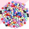 100pcs 7mm Acrylic Beads Solid Color Flat Round Loose Spacer Beads For Jewelry Making DIY Handmade Bracelet Necklace Accessories