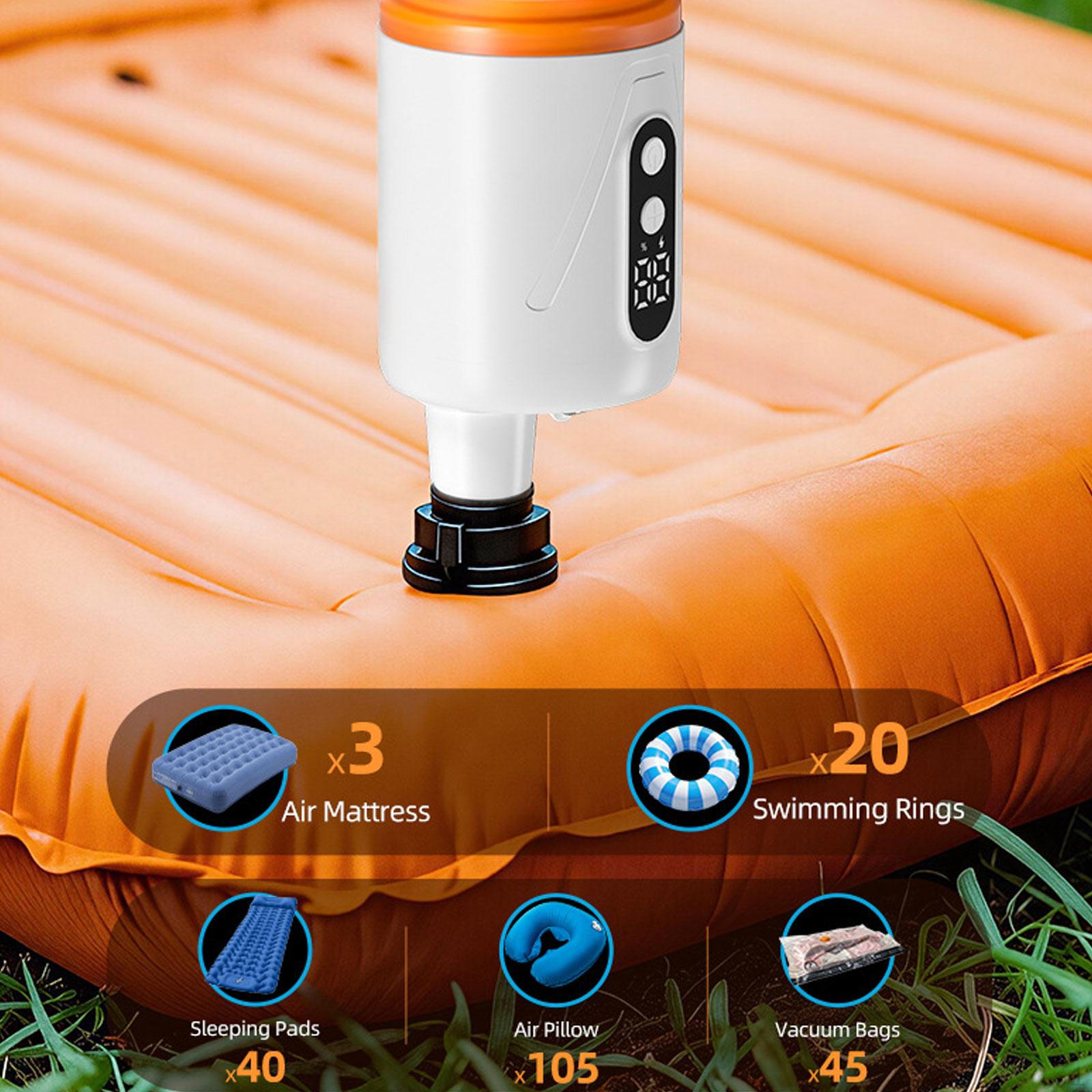 

Portable Air Mattress Pump Cordless Inflator/deflator with 4 Nozzles for Vacuum Bags Pool