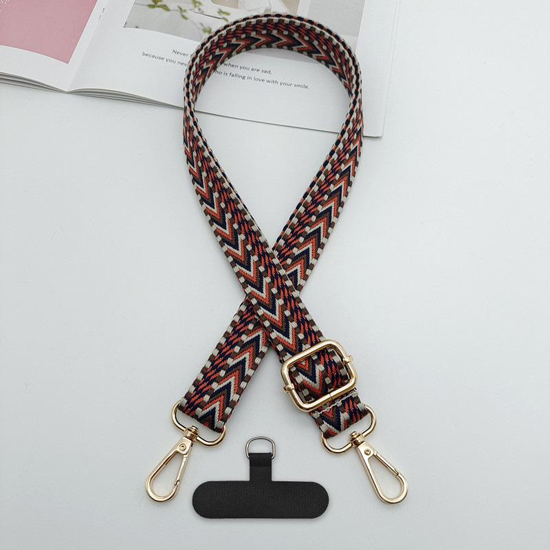 New Color Bag Shoulder Strap Mobile Phone Lanyard Woven Fashion Contrasting Color Bag Strap Crossbody Dual-purpose Strap