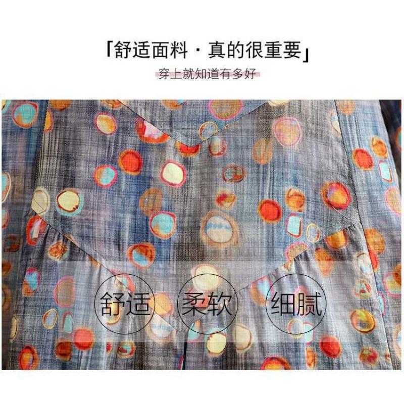 Summer New Retro Round Neck Flower Pocket Short Sleeve Dresses for Women