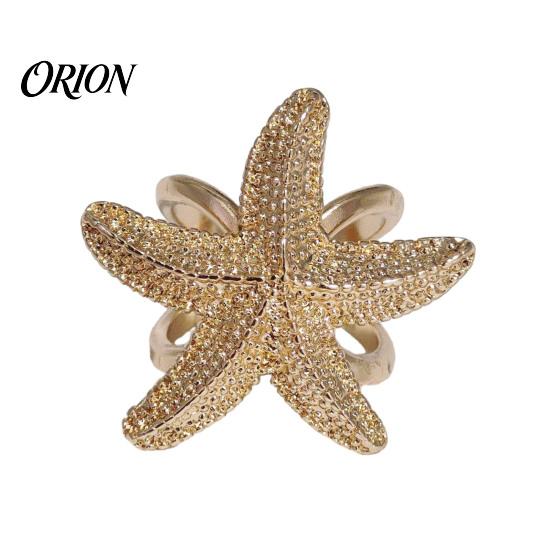 Stylish Gift for Her Starfish Alloy Scarf Buckle, Multi-functional Elegant Ring, Unique Pin Bohemian Ocean Theme Clothing Accessories Daily