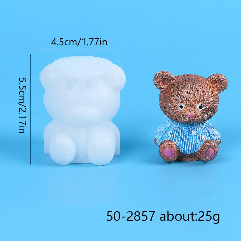 Bear Candle Silicone Mold for Valentine's Day Gift 3D Bear with Heart Aromatherapy Soap Plaster Gypsum Ornament Mould Home Decor