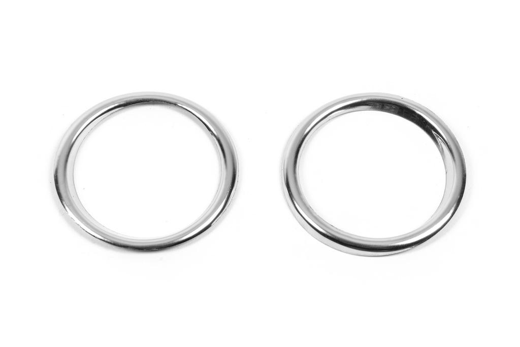 Накладки на противотуманки (2014-2018, 2 шт, нерж) OmsaLine - итальянская нержавейка для Ford Courier