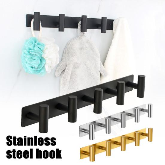 Self-Adhesive Storage Hook Towel Hanger Strong Load-bearing Anti-Rust Simple Installation Bathroom Robe Towel Hook