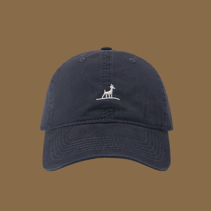 Cartoon Embroidered Logo 6 Panel Curved Brim Cotton Adjustable Daily Wear Sun Protection Baseball Cap