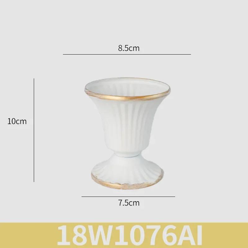 European White Iron Art Vase Florist Tall Cup Shape Flower Vase Arrangement Ornament Hotel Banquet Party Desktop Decoration