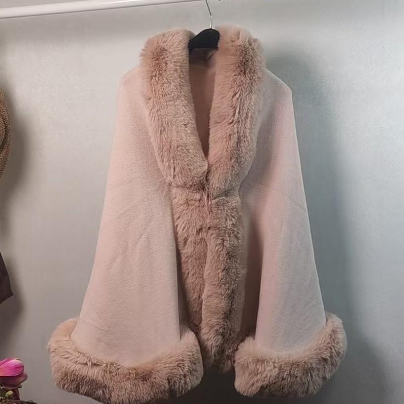 Womens Oversized Knit Cape Shawl Winter Warm Wool Blend Poncho Coat In Solid Colors