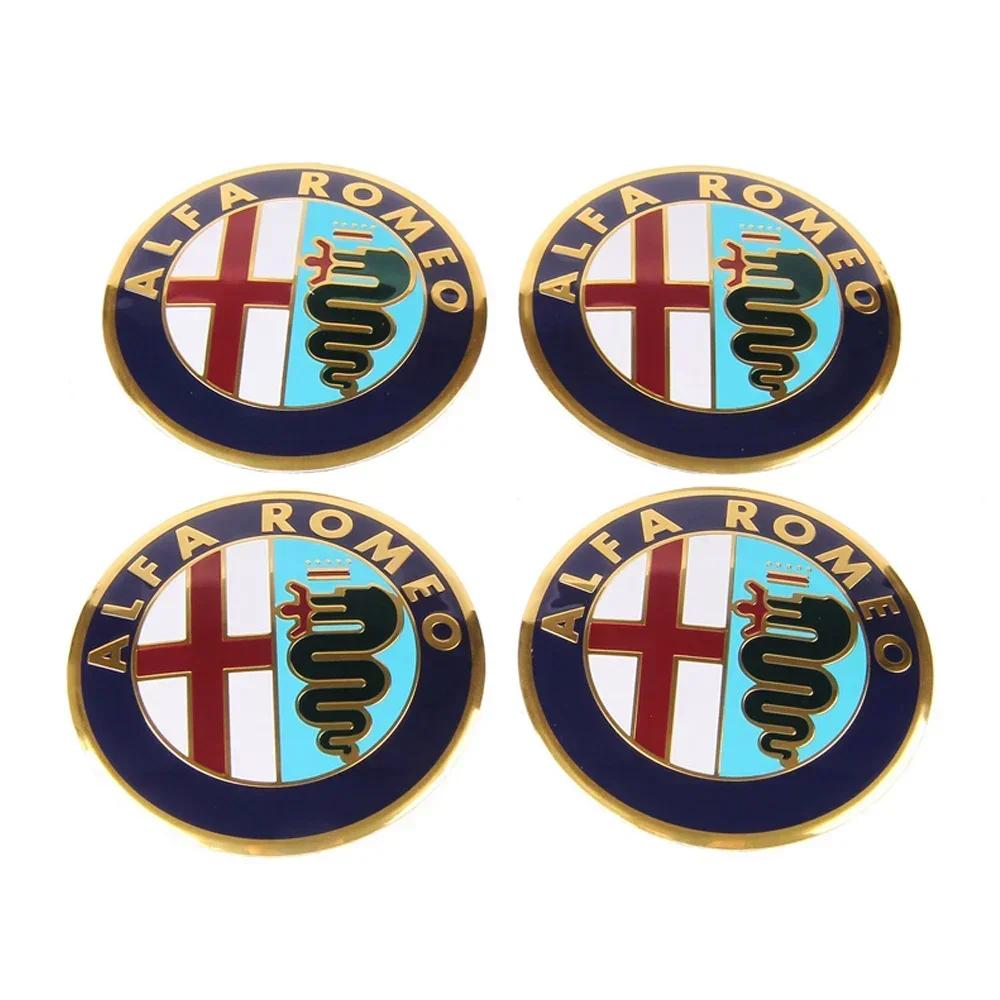 56mm Car Styling Tire Hubcap Sticker Wheel Rim Badge for Alfa Romeo Mito Giulia Giulietta 147 155 156 159 Stelvio 4C Accessories