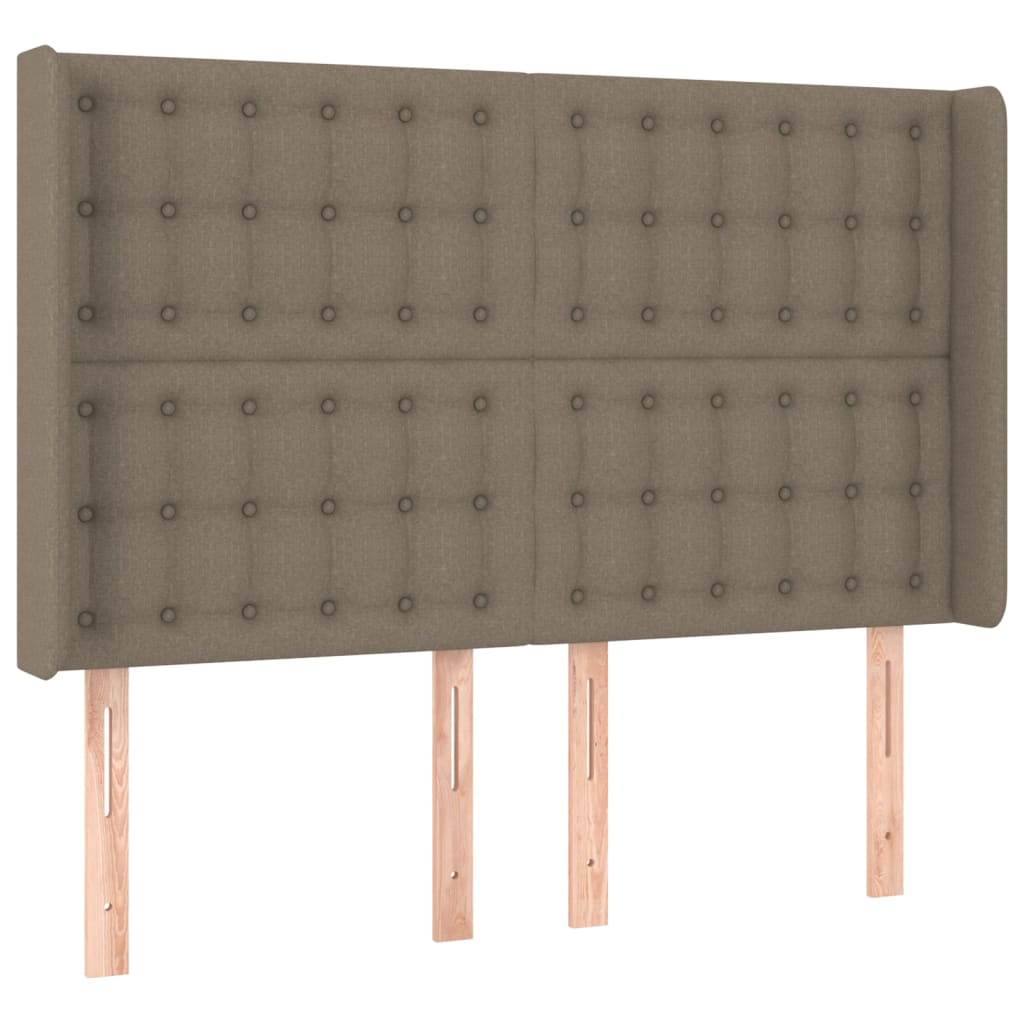 Vidaxl Łóżko Kontynentalne Z Materacem, Taupe, Tkanina, 140X190 Cm