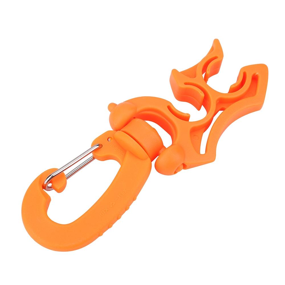 1Pc Outdoor Diving Double BCD Low Pressure Hose Clip Holder with Snap Hook Buckle(Black)
