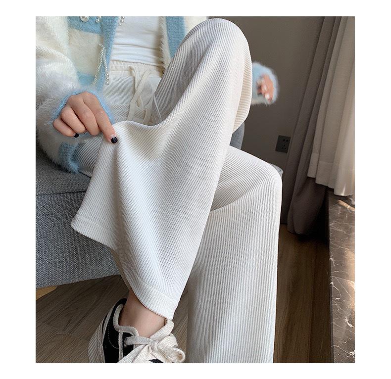 Cozy Women's Wide-Leg Fleece-Lined Corduroy Pants for Autumn and Winter