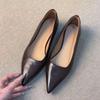 Soft Leather Shoes, Versatile High-heeled Women's Pointed-toe Low-profile Shoes for All Occasions.
