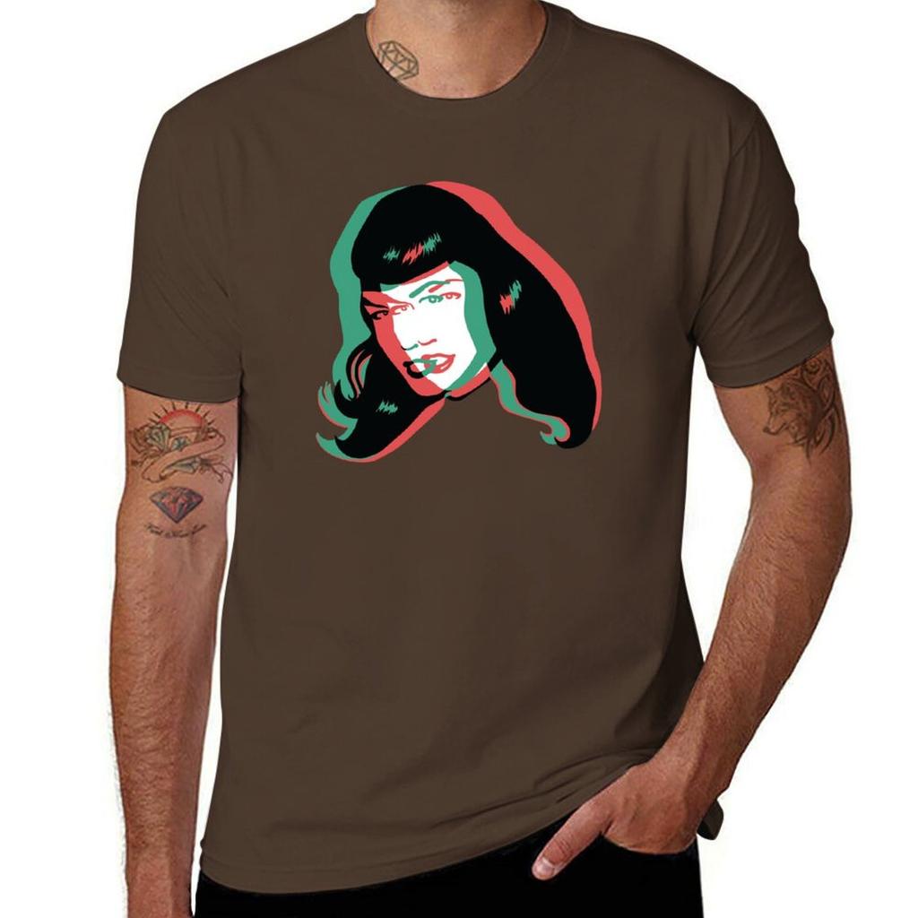 3d Bettie Page Tshirt Tops Vintage Short Sleeve Tee Unisex