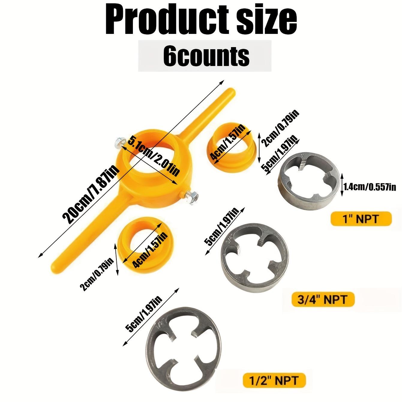 

Набор из 6 металлических штампов для водопроводных труб, ручной резак для труб, инструмент для нарезания резьбы на пластиковых трубах 6pcs